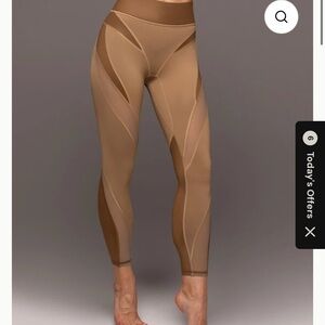 MICHI Aerial Legging Sable/Bronze High-Rise Mesh-Panel Leggings